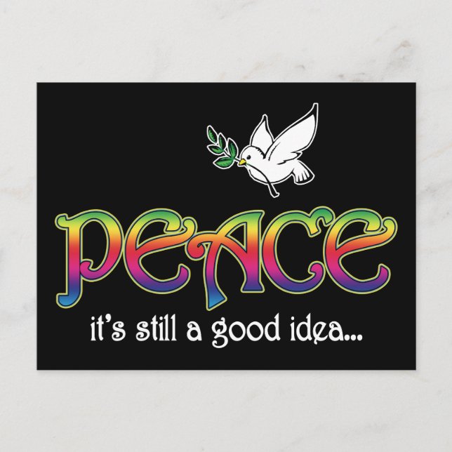 Peace Still A Good Idea - White Dove Olive Branch Postcard (Front)