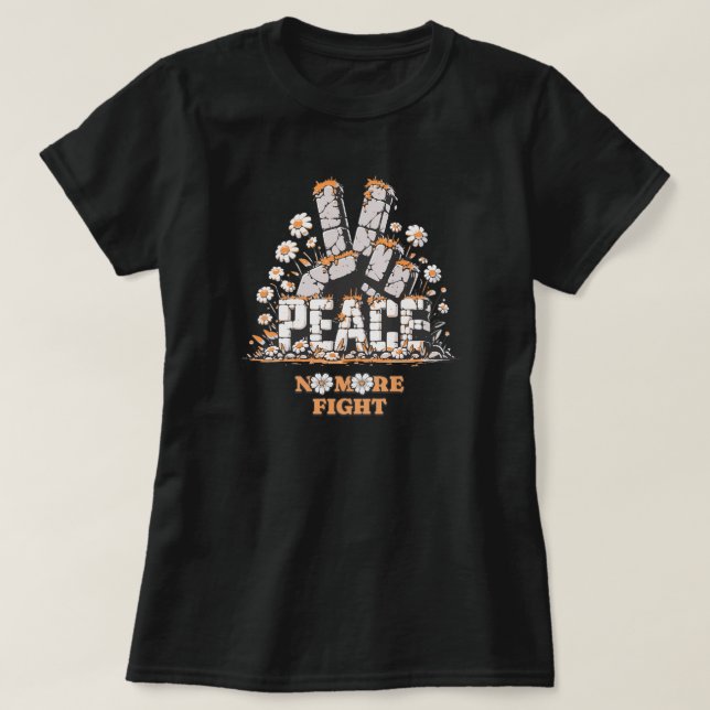 Peace Stone Flower Vintage Inspirational Quote T-Shirt (Design Front)