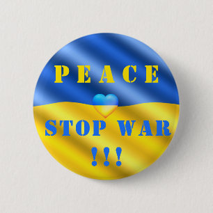 Peace - Stop War in Ukraine - Support Freedom Flag 2 Inch Round Button