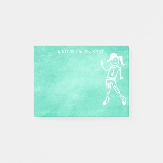 Peace Street Art Girl Mint Green Chalkboard Post-it Notes