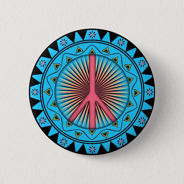 Peace ~ Sun 2 Inch Round Button (Front)