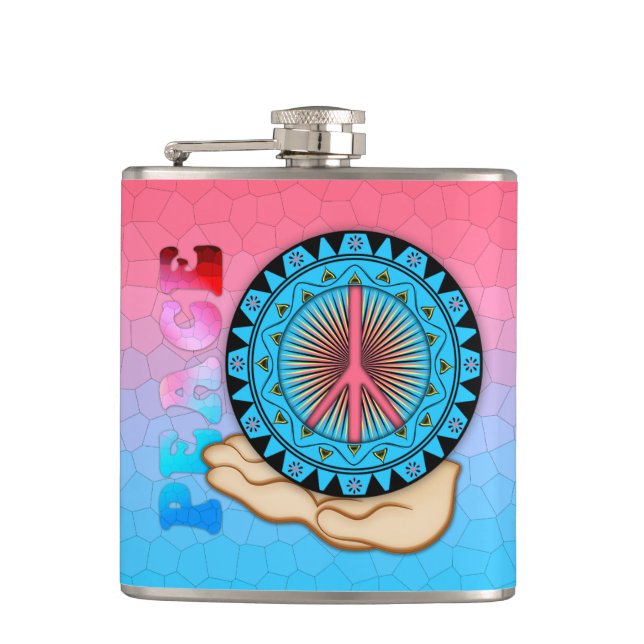 Peace ~ Sun Hip Flask (Front)