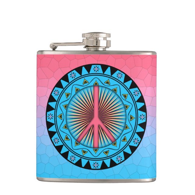 Peace ~ Sun Hip Flask (Front)