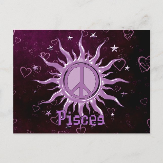Peace Sun Pisces Postcard (Front)
