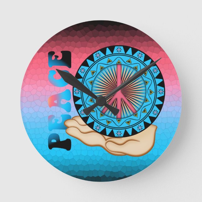 Peace ~ Sun Round Clock (Front)