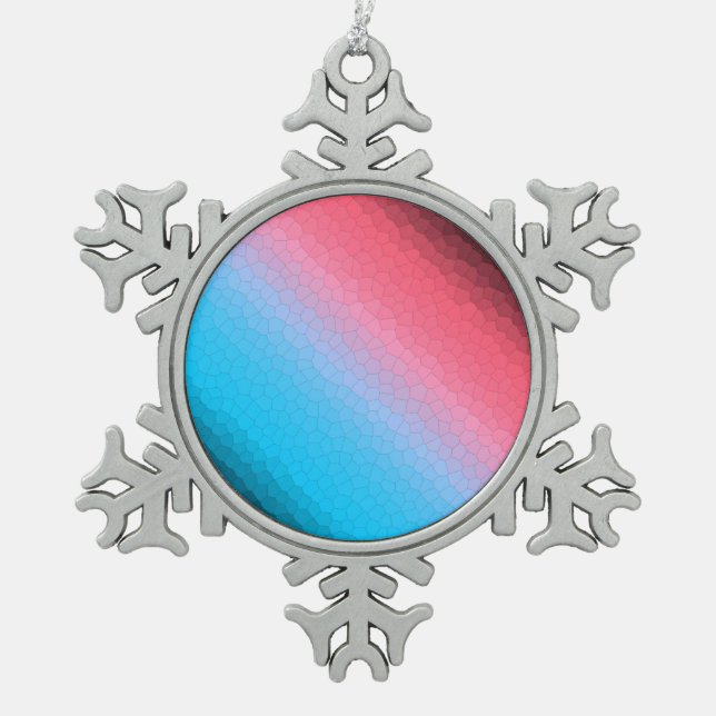 Peace ~ Sun Snowflake Pewter Christmas Ornament (Front)