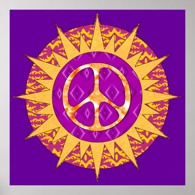 Peace Sun Spiral Poster (Front)