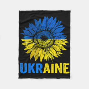 Peace Sunflower Ukrainian Flag Ukraine Lover Ukrai Fleece Blanket