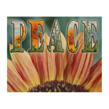 Peace Sunflowers Wood Art