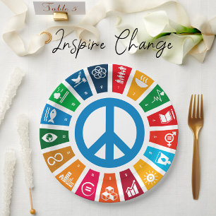 Peace Sustainability Goals Eco-Friendly Party Pack Paper Plate