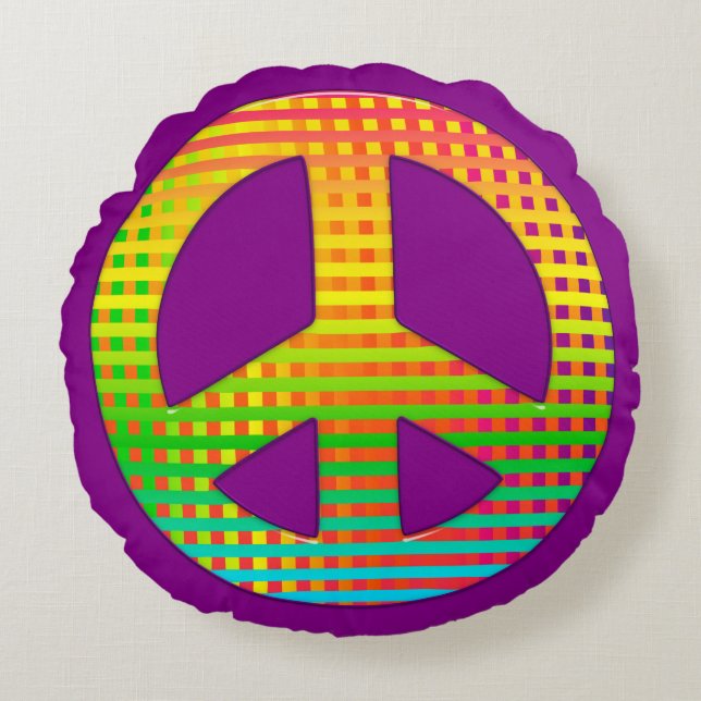 Peace Symbol 05 (ckc)-Round Throw Pillow (Front)