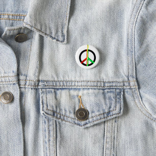 PEACE SYMBOL 1 INCH ROUND BUTTON