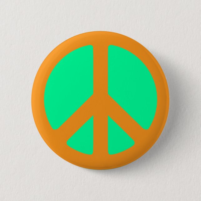 Peace Symbol 2 Inch Round Button (Front)
