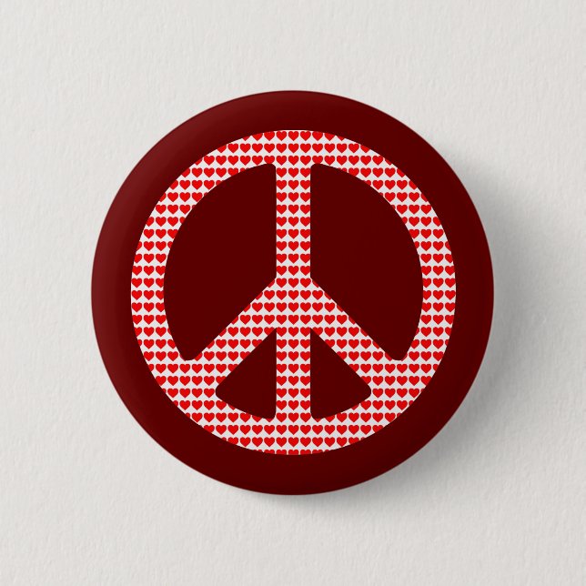 Peace Symbol 2 Inch Round Button (Front)
