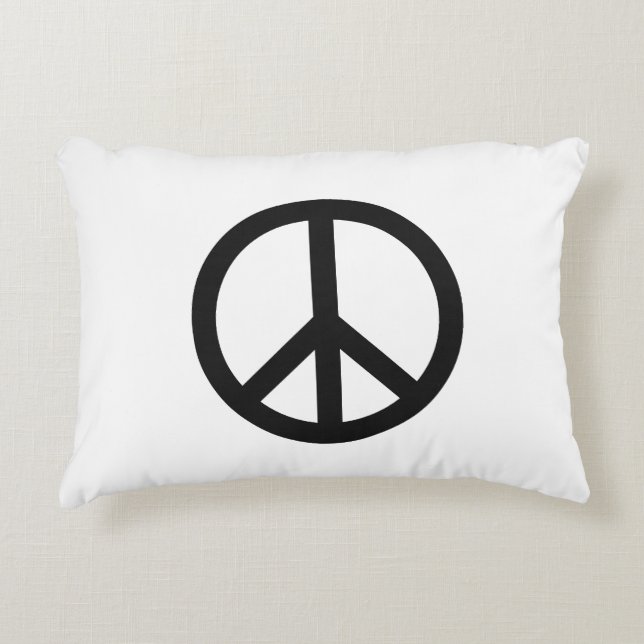 Peace symbol Anti War black white modern Accent Pillow (Front)
