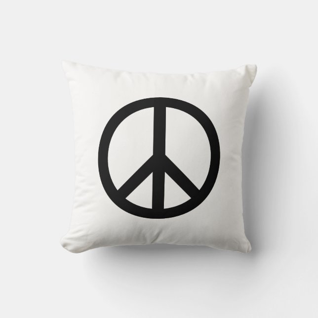 Peace symbol Anti War black white modern Throw Pillow (Front)