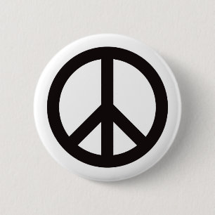 Peace Symbol - Black 2 Inch Round Button