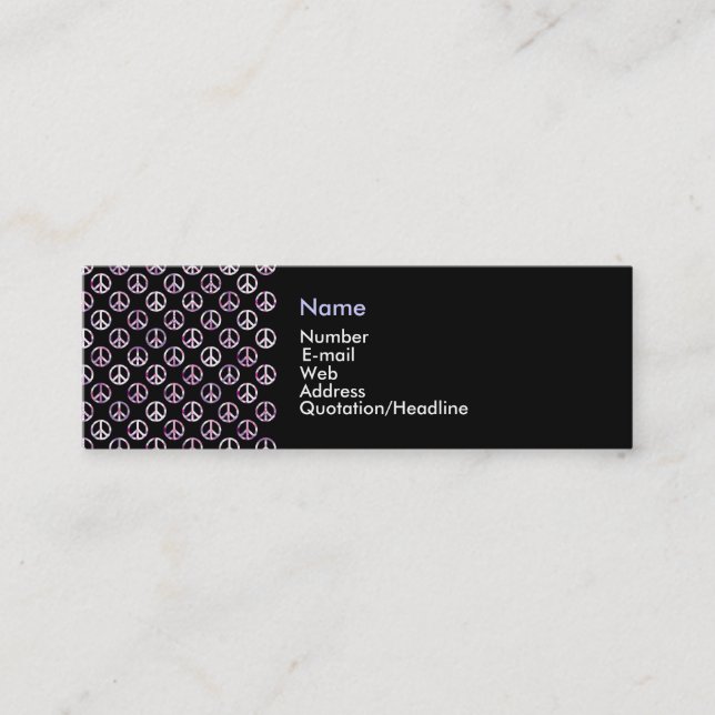 Peace Symbol (black)- business card (Front)