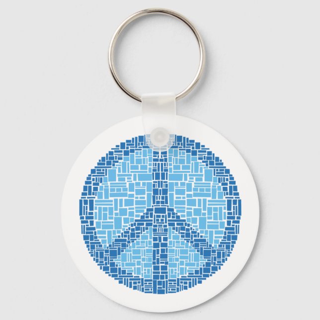 Peace Symbol (Blue) Keychain (Front)