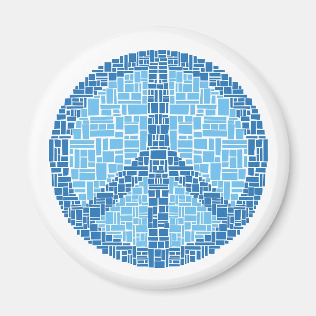 Peace Symbol (Blue) Magnet (Front)