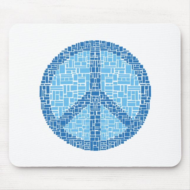 Peace Symbol (Blue) Mouse Pad (Front)