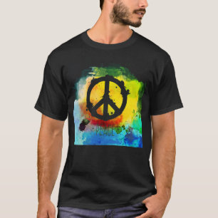 Peace Symbol Bright Colours Boho T-shirt