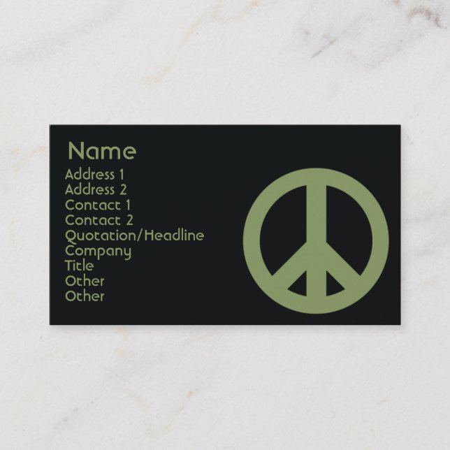 Peace Symbol - Business Card (Front)