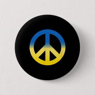Peace Symbol - Colors Of Ukraine Flag With Peace S 2 Inch Round Button