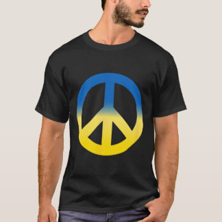 Peace Symbol - Colors Of Ukraine Flag With Peace S T-Shirt