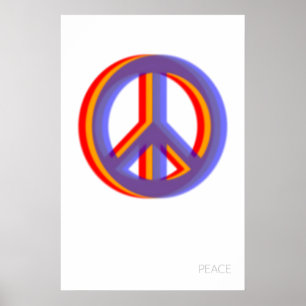 Peace Symbol Fine Art Print RGB Colors, Modern