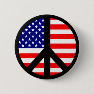 Peace Symbol Flag 2 Inch Round Button