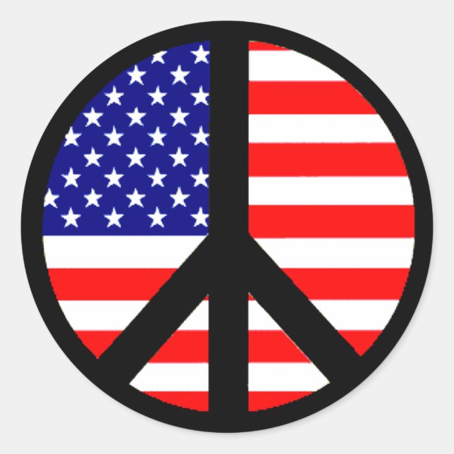 Peace Symbol Flag Classic Round Sticker (Front)