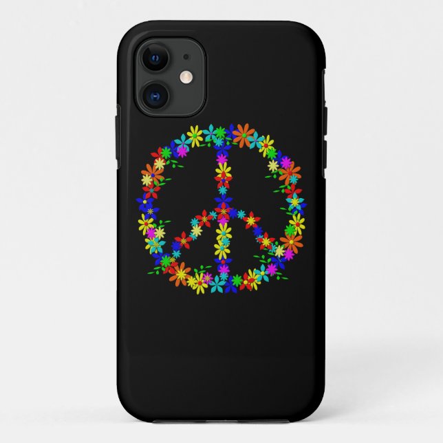 Peace Symbol Flower Power Case-Mate iPhone Case (Back)