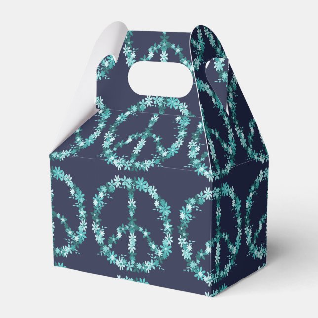 Peace symbol flower power favor box (Front Side)