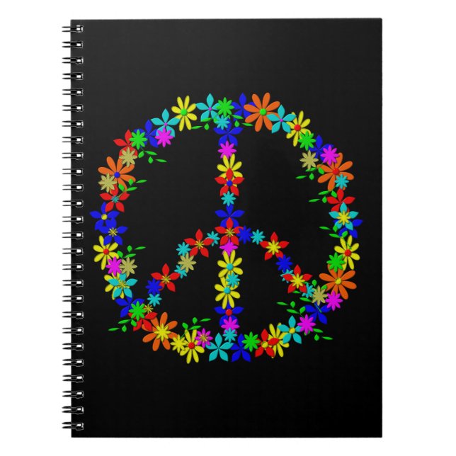 Peace Symbol Flower Power Notebook (Front)