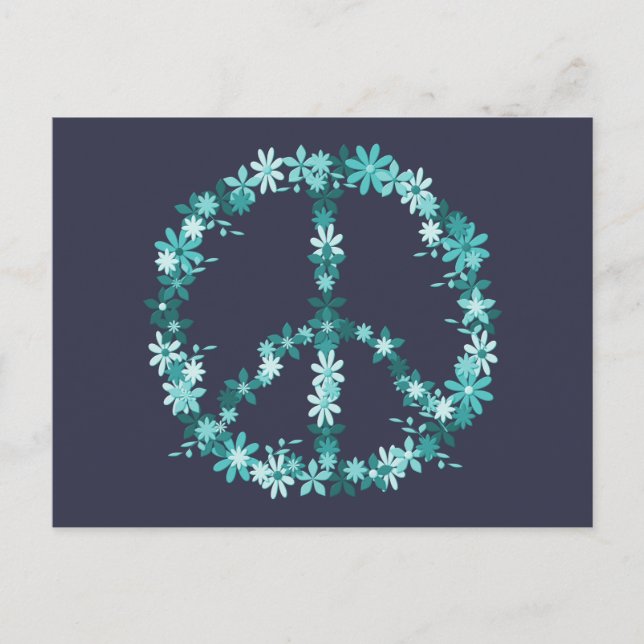 Peace symbol flower power postcard (Front)