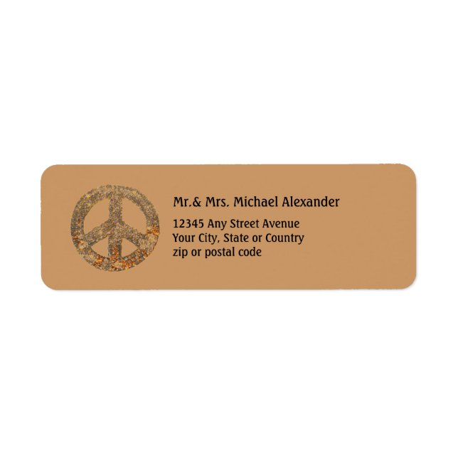 Peace Symbol Gold and Beige (Front)