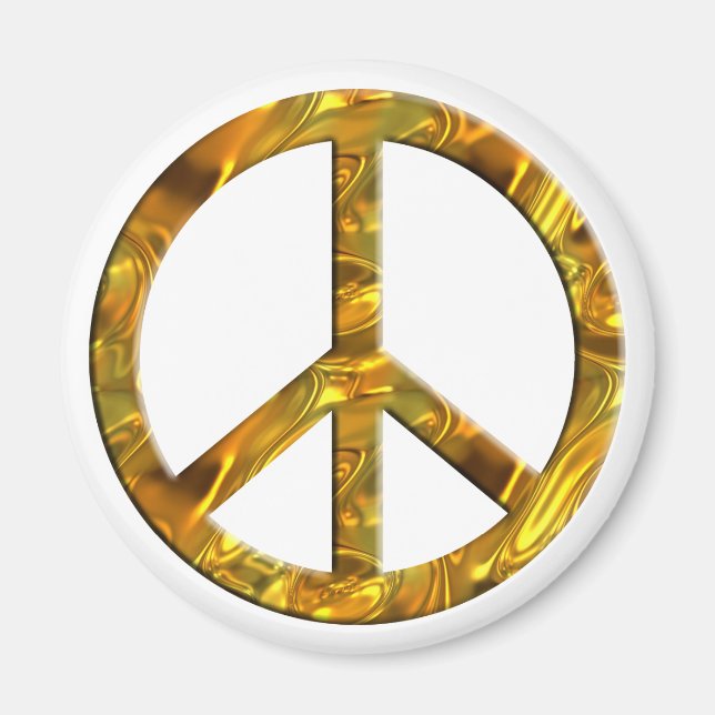 PEACE symbol - GOLD Magnet (Front)