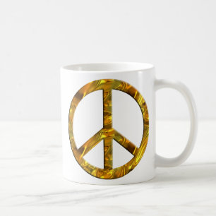 PEACE symbol - GOLD & SILVER Coffee Mug