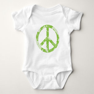 Peace Symbol (Green) Baby Bodysuit