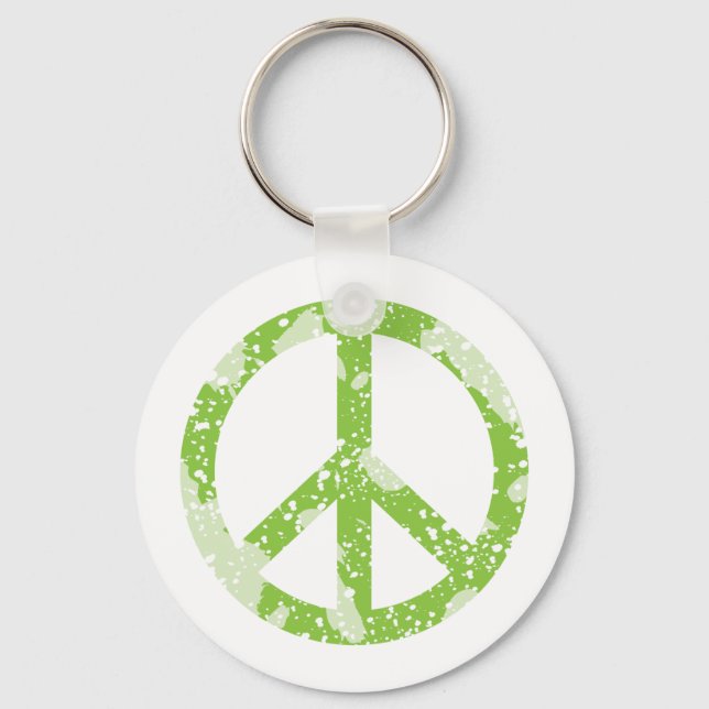Peace Symbol (Green) Keychain (Front)