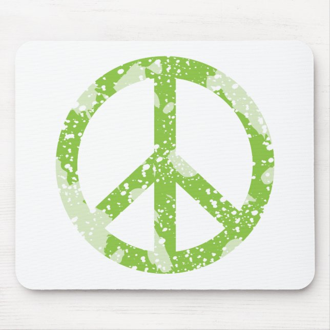 Peace Symbol (Green) Mouse Pad (Front)
