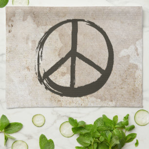 Peace Symbol Hippie Love 1960s Sign Mud Soiled Kit Kitchen Towel