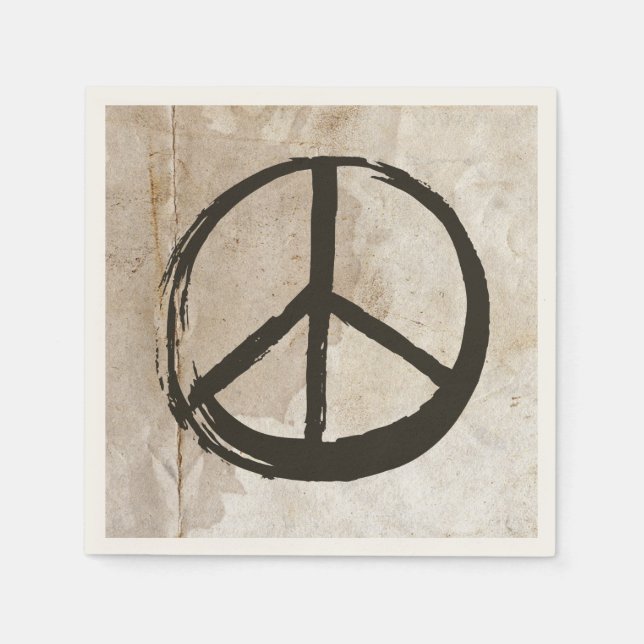 Peace Symbol Hippie Love Anti-War Sign Mud Soiled Napkin (Front)