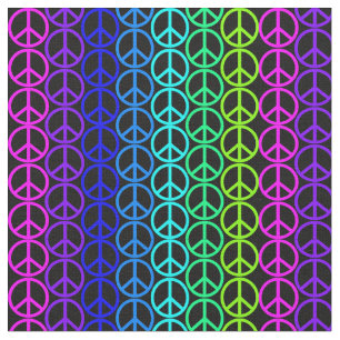 Peace symbol hippie pacific sign. Vintage Fabric