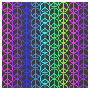 Peace symbol hippie pacific sign. Vintage Fabric