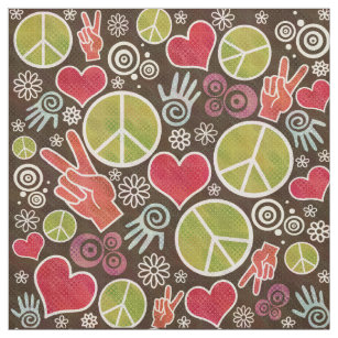 Peace Symbol Hipster Pacifism Sign Design Fabric