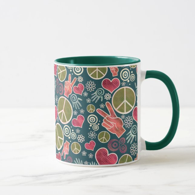 Peace Symbol Hipster Pacifism Sign Design Mug (Right)