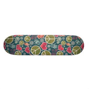 Peace Symbol Hipster Pacifism Sign Design Skateboard
