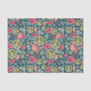 Peace Symbol Hipster Pacifism Sign Design Tissue Paper